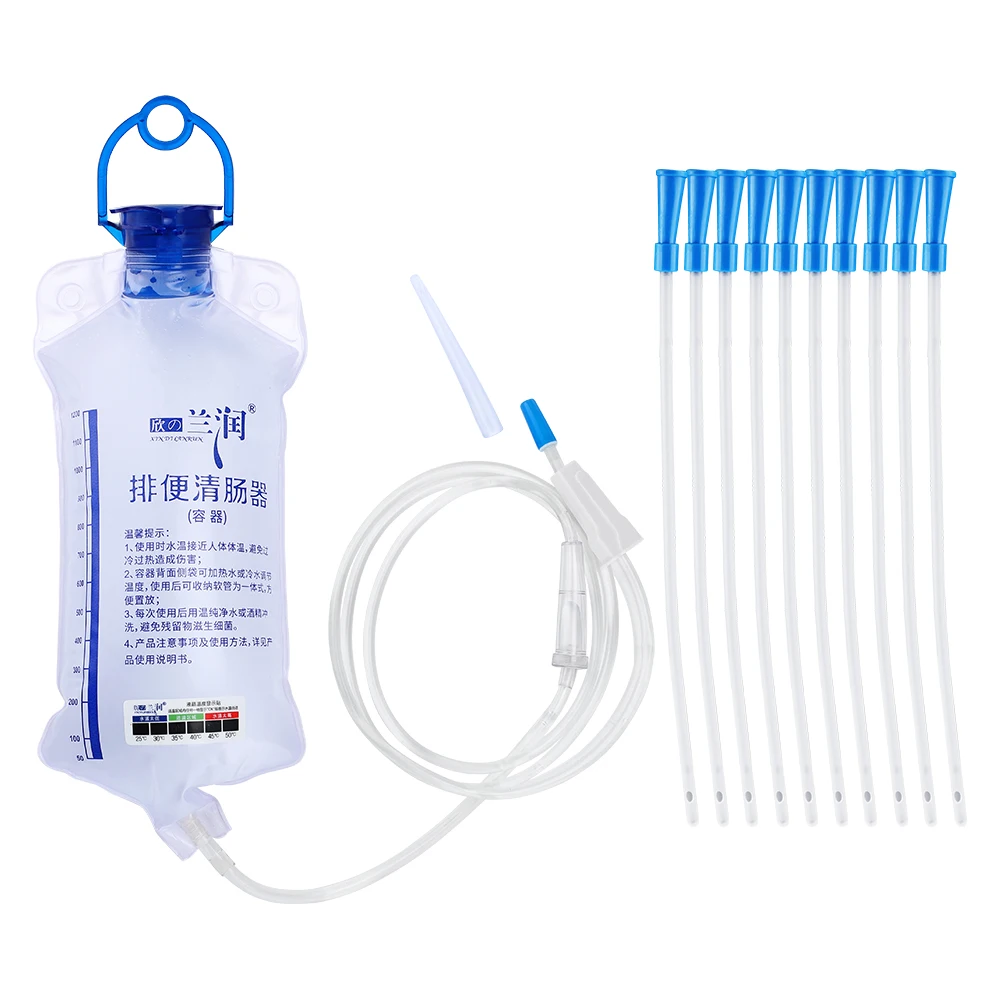 1200ml Temperature-sensing Enema Bag Cleansing Kit Household Cleaner Flushing Bag Back Court Vaginal Irrigator Women Hygiene Car