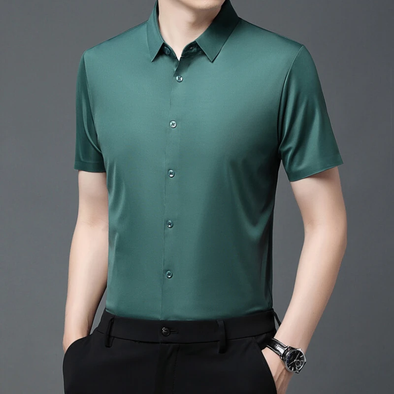 ELITEVESTA Men's Short Sleeve Shirt Solid 4