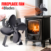 Stove Fan 4 Blades Heat Powered Fireplace Fan Log Wood Burner Eco-fan Quiet Portable Heater Winter Warm For Home Indoor Outdoor