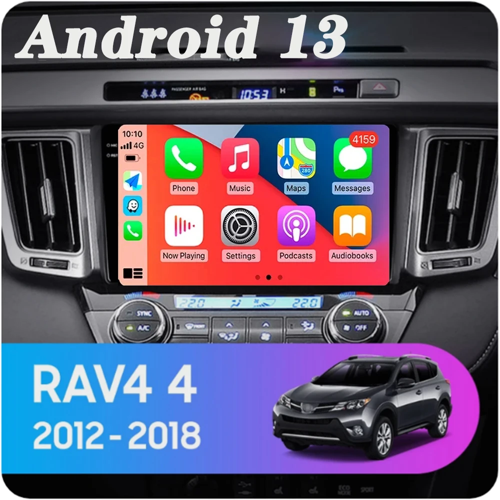 

Android 13 Carplay Auto For Toyota RAV4 RAV 4 xa40 2012 2013 2014 2015 2016-2019 Car Radio Multimedia Video Player Navigation 4G