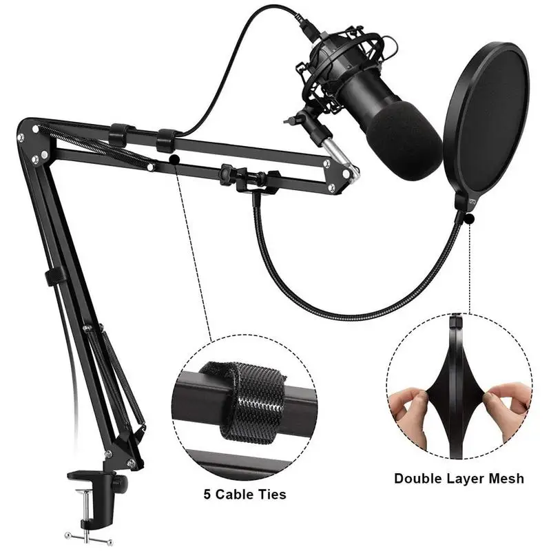 Heavy Duty Microphone Stand Heavy Duty Adjustable Boom Mic Stands Adjustable Suspension Boom Scissor Mic Stand With 3/8 To 5/8