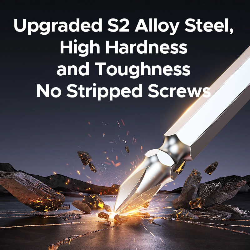 UGREEN 2-in-1 Screwdriver Bit With Phillips Slotted 6mm S2 Alloy Steel Portable Set for Daily Repair Tools Magnetic 100mm