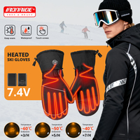 Heated Gloves Warmer Gloves USB Electric Heated Gloves Waterproof 3 Gear 7.4V Rechargeable Battery Powered Temperature For Ski
