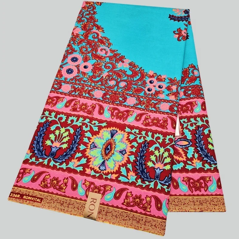 Blue Java African Batik Cotton Fabric for Summer Autumn Dress Clothes Turban Cushions Wax Fabric 46Inch Wide 6Yards Long R2956 - view 4