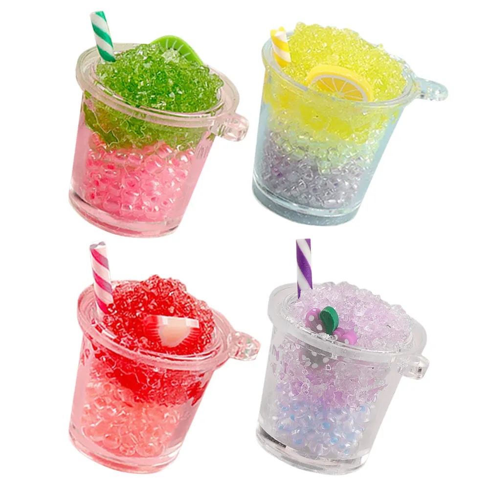 

4 Pcs Simulated Smooth Cup Miniature Dollhouse Cups Drinks Props Decorations Items