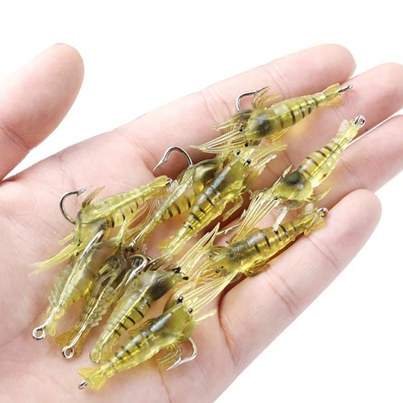 

Luminous Shrimp Silicone Artificial Bait Simulation Soft Prawn With Hooks Carp Wobbler For Fishing Tackle Lure Carp