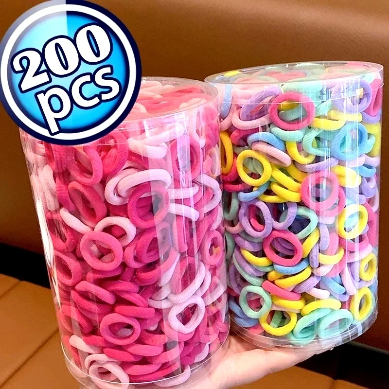 

200-1000pcs Women Girls Colorful Nylon Elastic Hair Bands Ponytail Hold Small Hair Tie Rubber Bands Scrunchie Hair Accessories