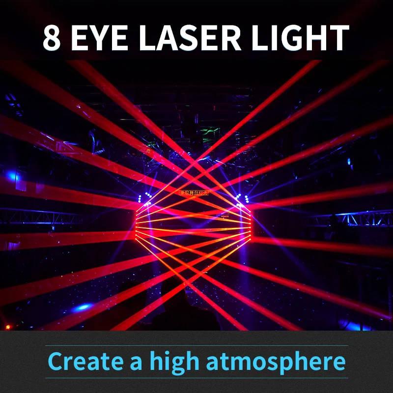 المرحلة 8 عيون تتحرك رئيس ضوء DMX512 تتحرك رئيس الإضاءة DJ أضواء ديسكو لحدث حفل الزفاف