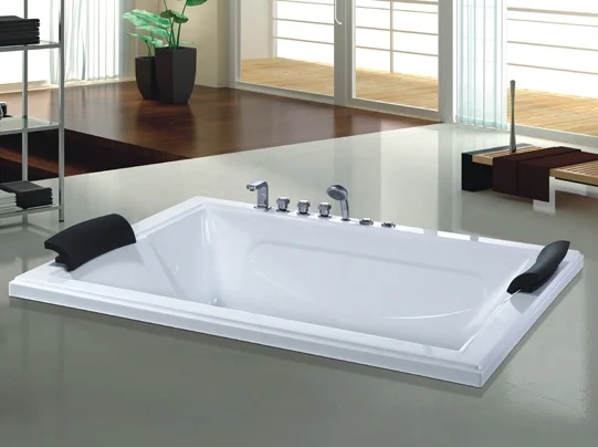 Twin embedded bathtub, surfing massage, acrylic constant temperature heating, courtyard bathtub, 1.8 meters long