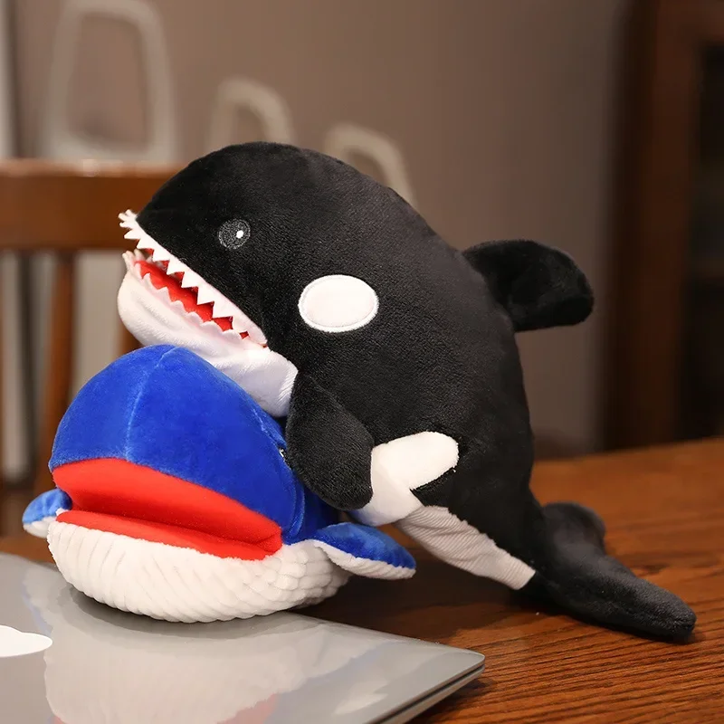 Coccodrillo Squalo Killer Whale Peluche Marionette a mano Realistici Pesce tropicale Pinguino Polpo Marionette a mano per bambini Adulti Muppets