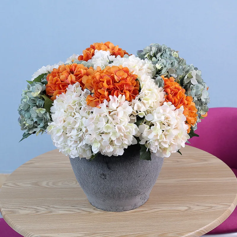 Künstliche Blumen Seiden-Hortensien Brautsträuße Hochzeit Heim Zimmer Esstisch Festival Dekoration Ornament DIY Bestseller Geschenke – Detail 2