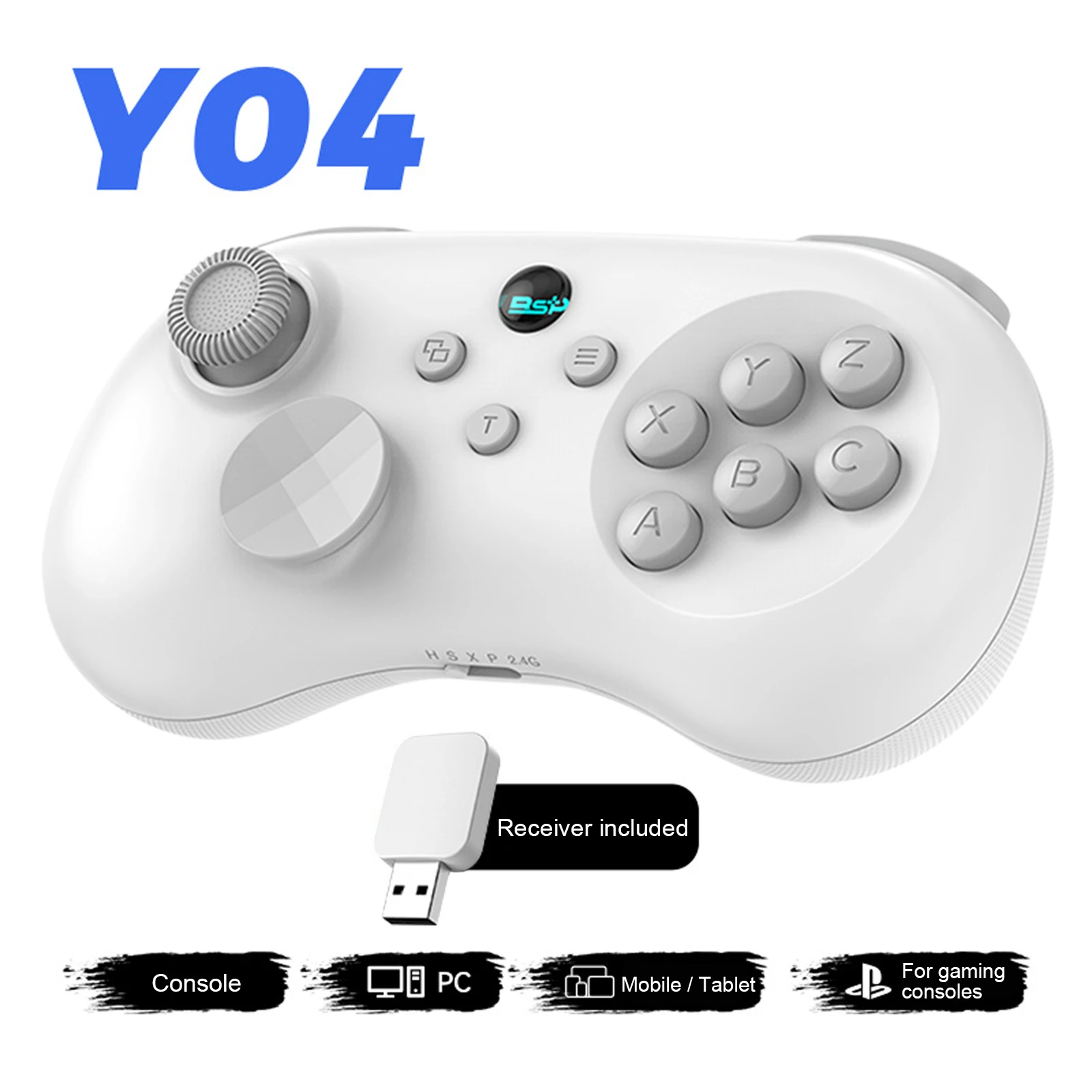 Six Button Wireless Controller Anti-Drift Hall Effect BT Gamepad Control Joystick with Turbo for Switch Console Windows PC