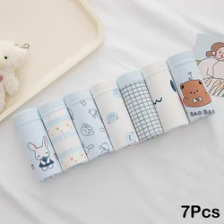 7 Pcs/Set Cotton Underwear Women's Panties Sexy Shorts Print Cartoon Briefs Ladies Girls Lingeries Breathable Panties For Women