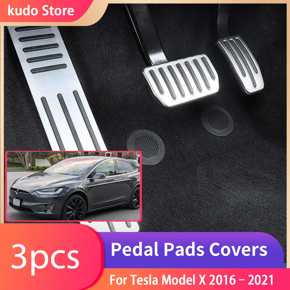 

For Tesla Model X 2016–2021 Cielo Accelerator Car Pedals Gas AT MT Brake Stainless Steel Non-slip Foot Rest Pads Accessories.