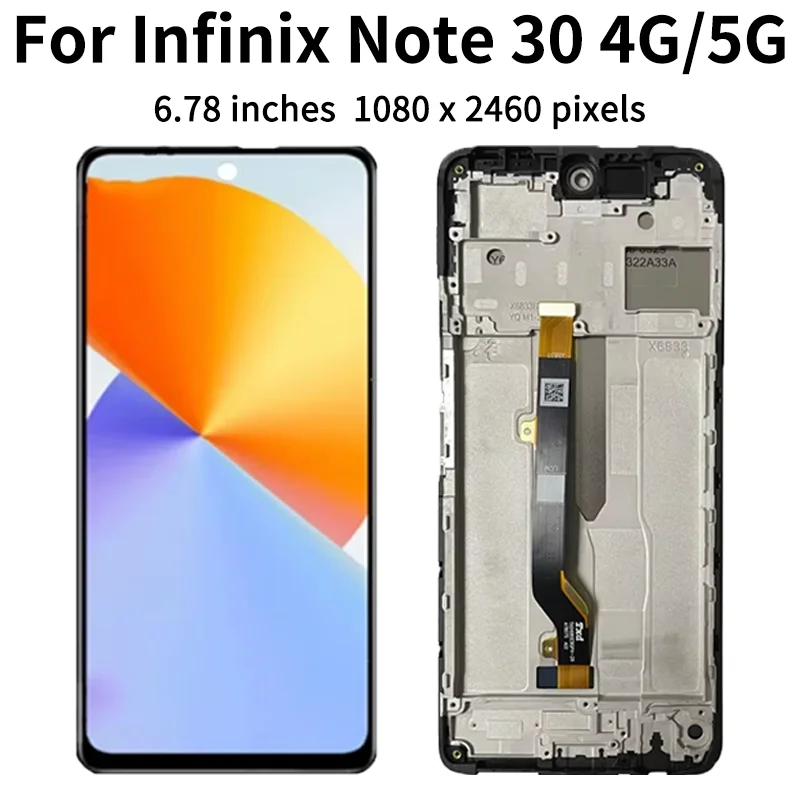 X6833B X6711 プレミアム液晶ディスプレイ Infinix Note 30 4G用