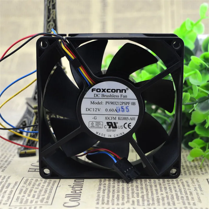 For Foxconn PV903212PSPF 0B DC 12V 0.6A 9cm 9032 90x90x32mm Double Ball Bearing Cooling Fan