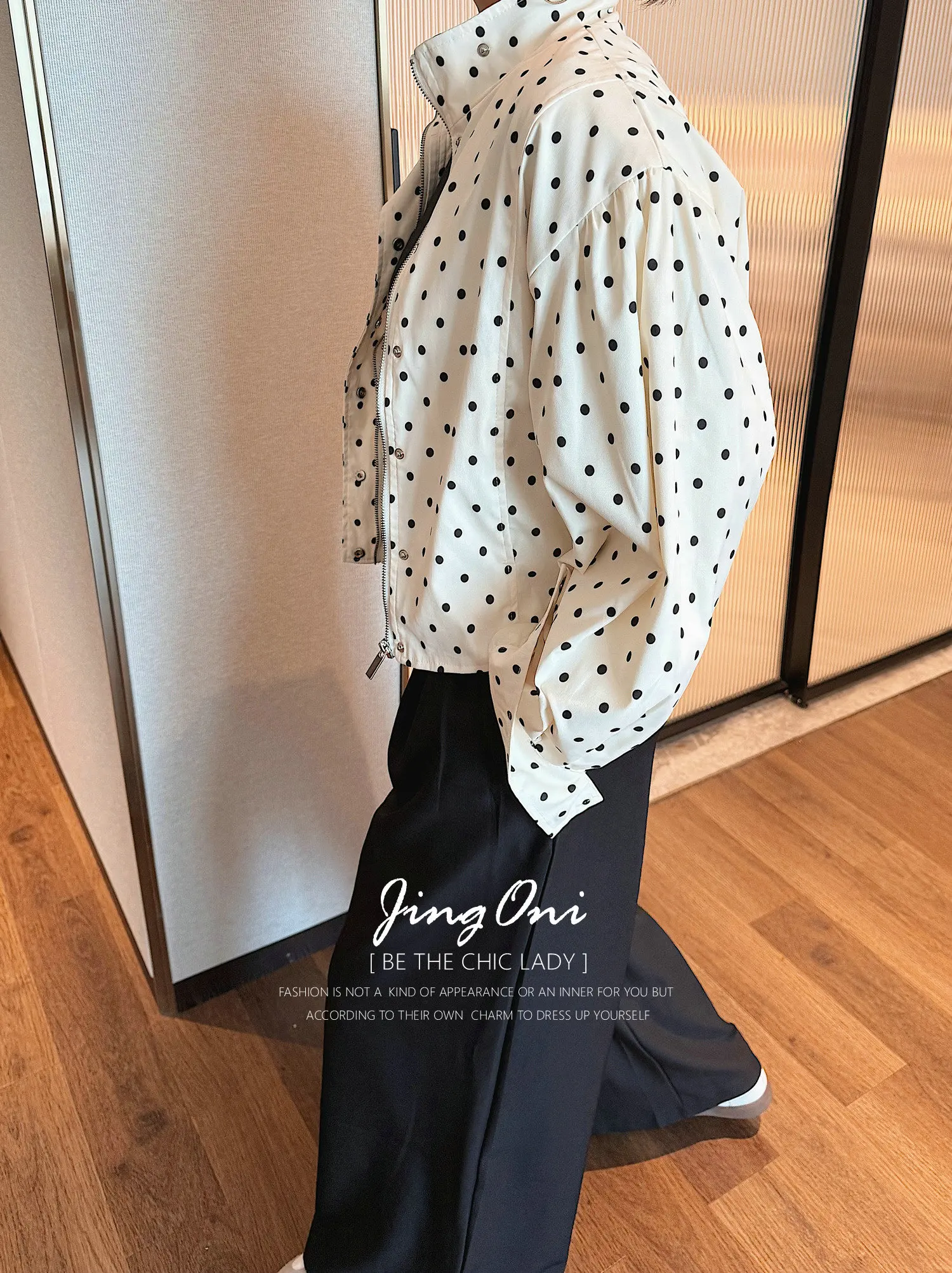 

Тренч в горошек, верхняя одежда, женская весна-осень 2021, винтажное элегантное пальто в корейском стиле, верхняя одежда, новый роскошный укороченный бомбер