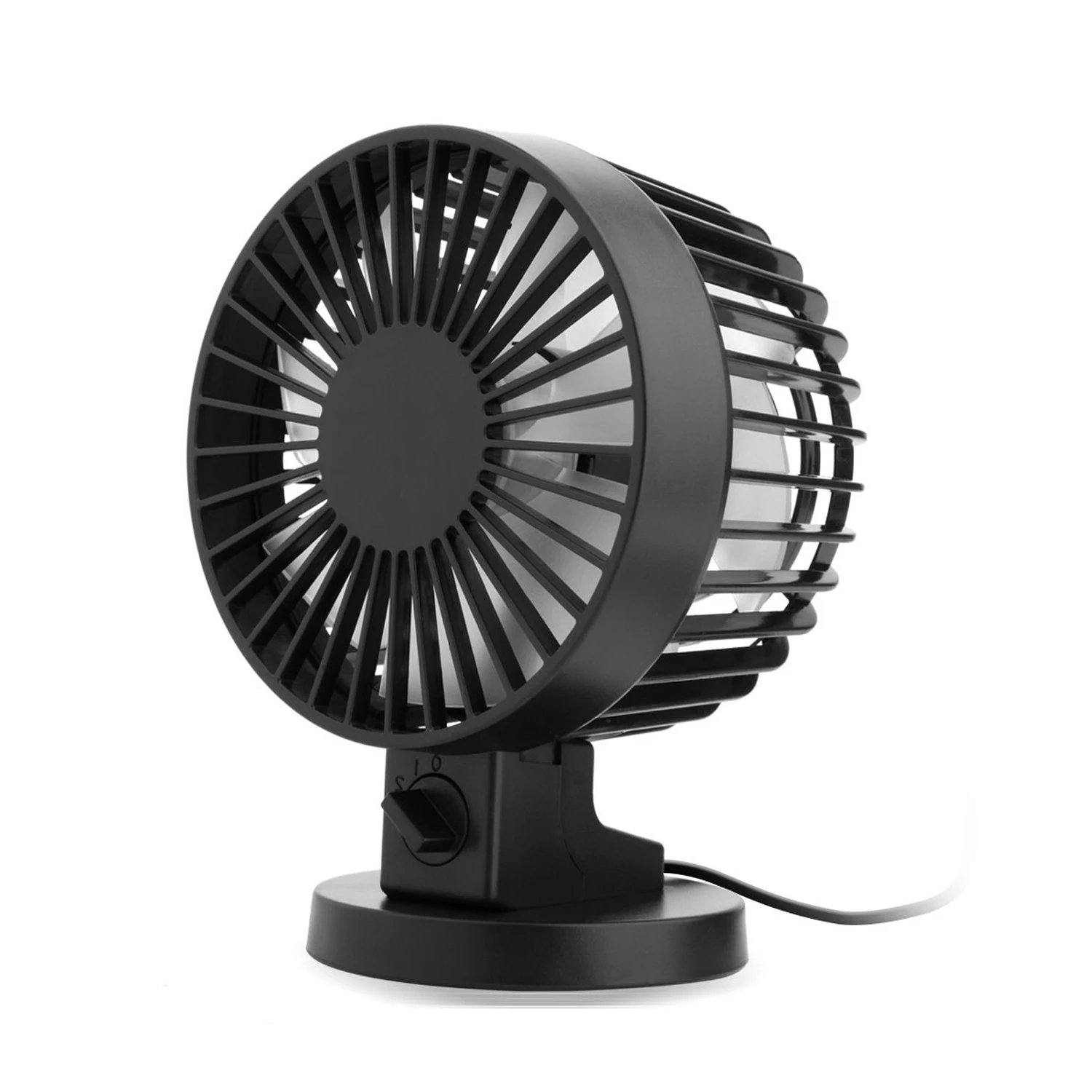 Personal Mini USB Fan Noiseless Table Desk Fan with Dual Blades For Home Office Desktop(2 gears) Black