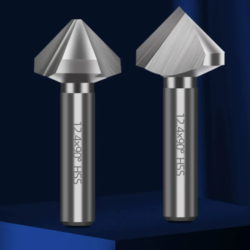 90 Degrees Straight Handle One/Three-edged Chamfered Knife Deburring Countersunk Drill Bit High-speed Steel Chamfered Artifact