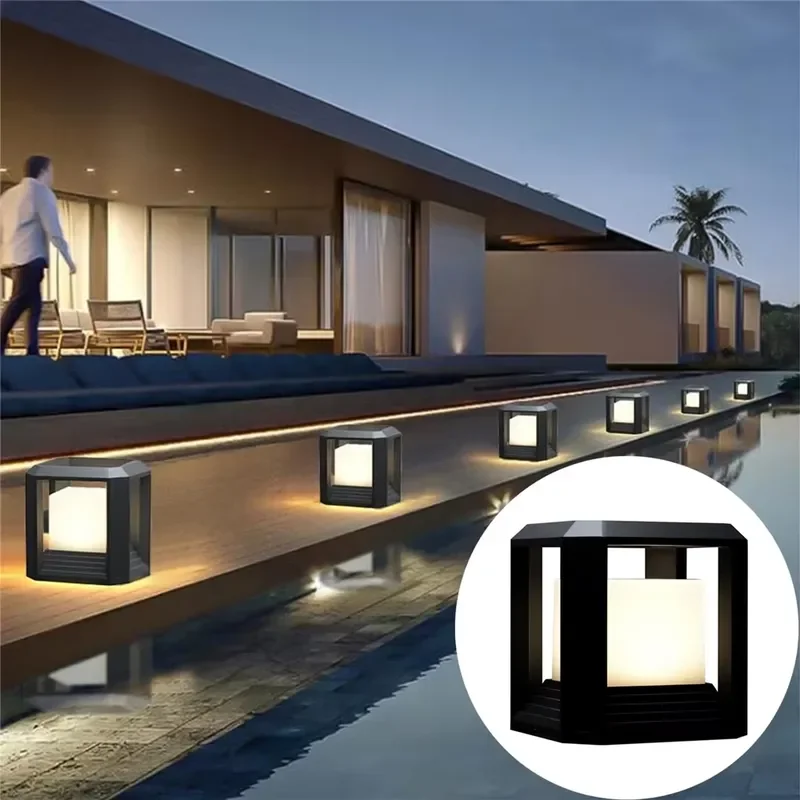 Liangte 20W LED Column Lamp Aluminum Body IP65 Waterproof Square Post Light for Park Landscape Outdoor Fence Deck Pillar