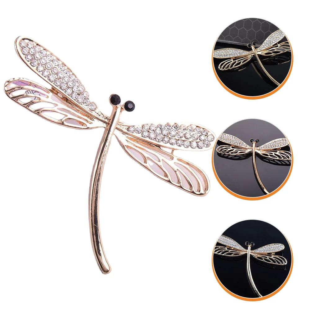 Corsage Backpacks Pin Brooch Shawl Women Crystal Dragonfly Brooches for Scarf Decorative