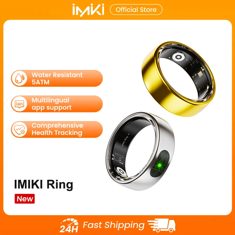 

IMIKI Smart Ring 2025 for Men And Women Health Monitoring Heart Rate Blood Oxygen Saturation 5ATM Waterproof New Arrival