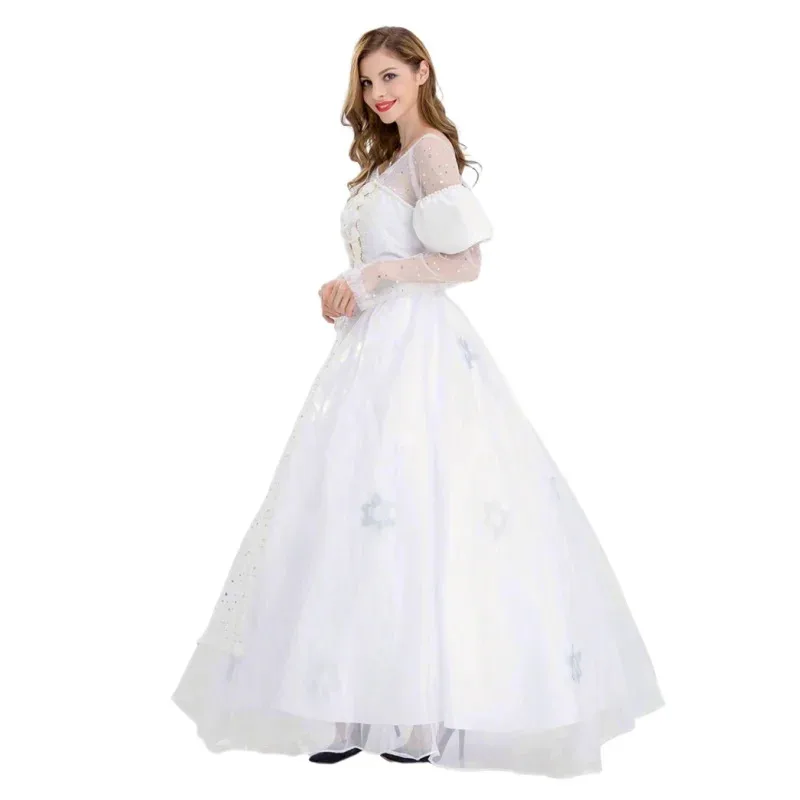 أزياء الهالوين للأميرات البالغة أزياء الملكة البيضاء لمرحلة اللعب والعروض كرنفال الإمبراطورة فستان أنيمي التأثيري sf/1