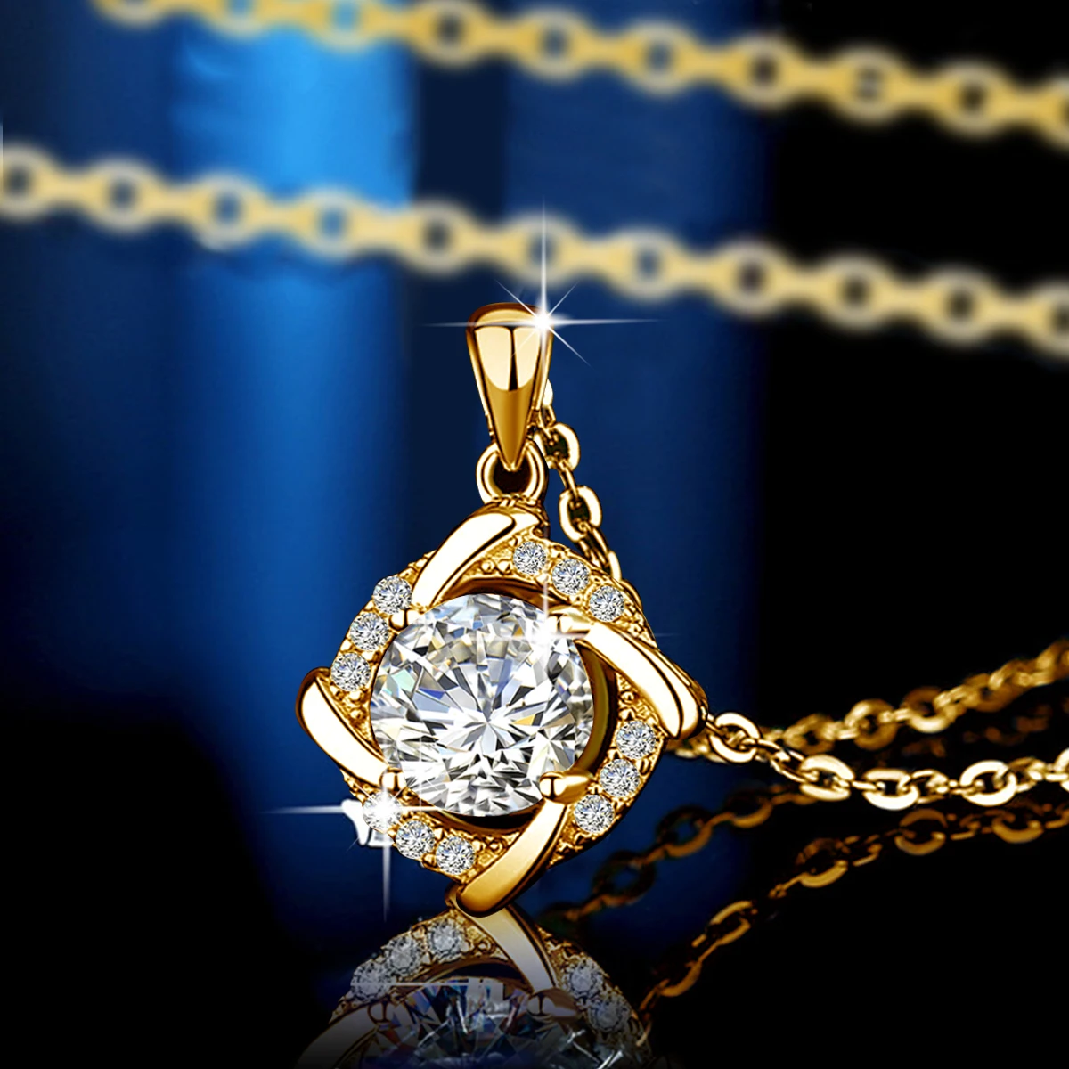 Windmill Moissanite Necklaces For Women Sterling Silver 925 Eternity Designer Luxury Jewelry With Certificate Code Engravement