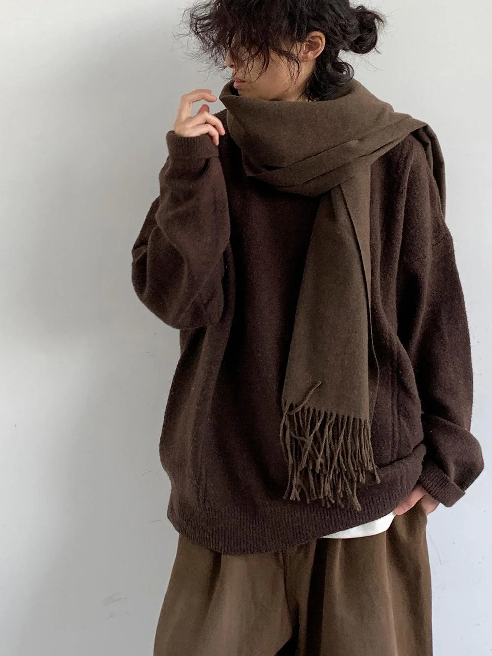 

Autumn Winter Loose Knitted Sweater Men Women Neutral Sle Lazy Faion Coffee Color M Fem Retro Japanese Sle Coat