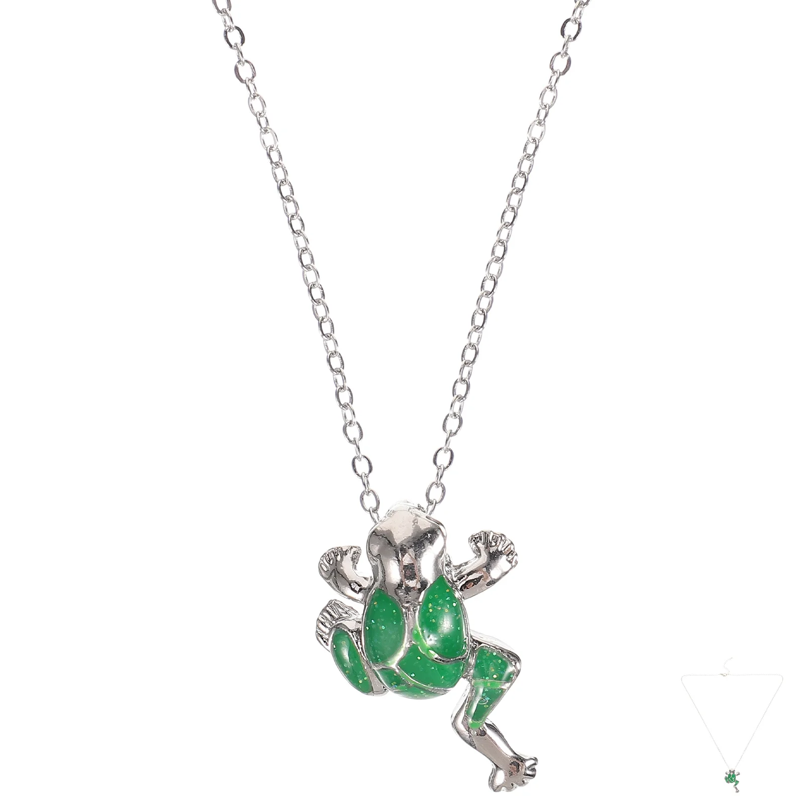 

Frog Pendant Green Color Jewelry for Girls Women Cute Animal Design Lightweight Proper Frog Jewelry For Women Length