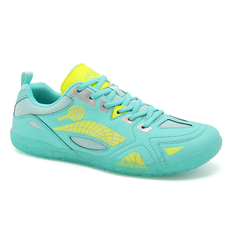 Professional Table Tennis Shoes Men Women Green Orange Badminton Trainers Mens Indoor Court Shoes Wearable Gym Shoes Unisex