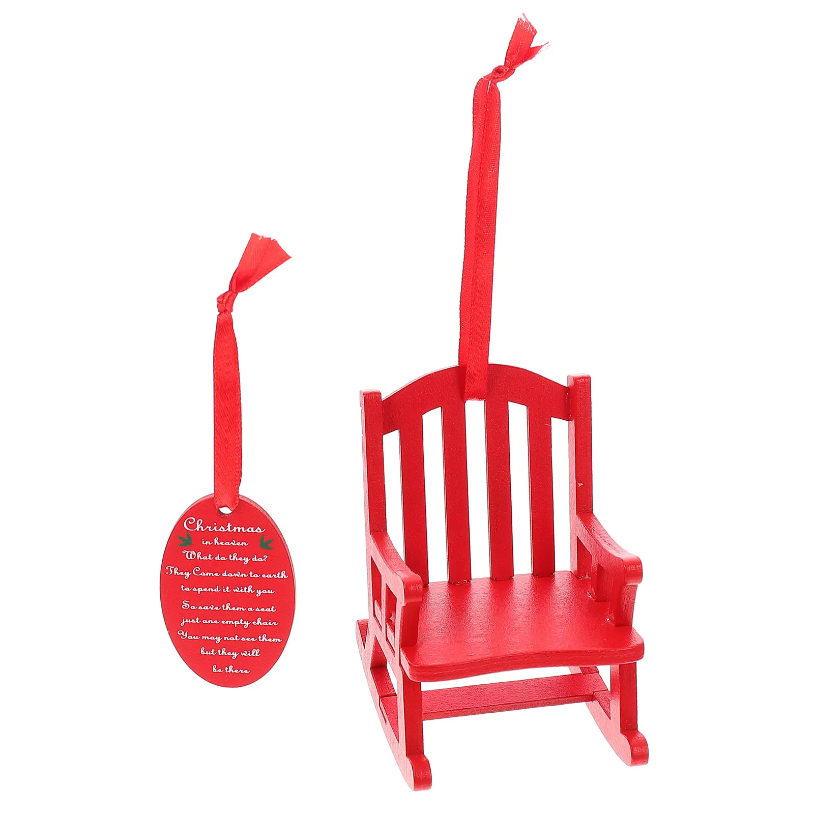 

1Pcs Wooden Christmas Pendant Mini Rocking Chair Environmentally Friendly Home Tree Decoration Xmas Ornament House Chair