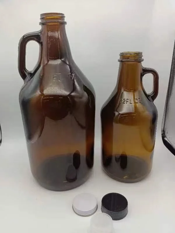 

Стеклянные бутылки AmberGlass L2L коричневого цвета для пива и кофе, 64 унции, контейнеры для холодного заваривания соков, светонепроницаемые банки для хранения