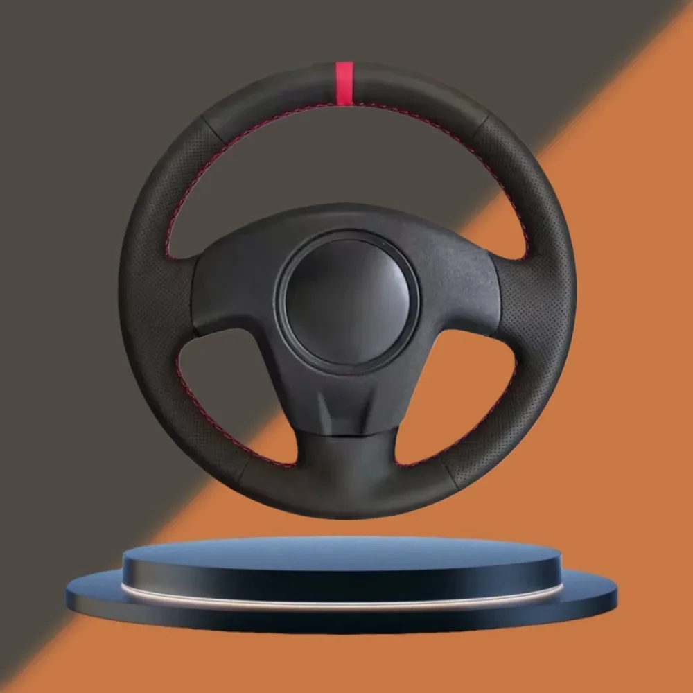 Auto innen handgenähtes schwarzes Mikrofaser-Leder perforiertes Lenkrad für Seat Ibiza 2004 2006, Auto-Innenzubehör