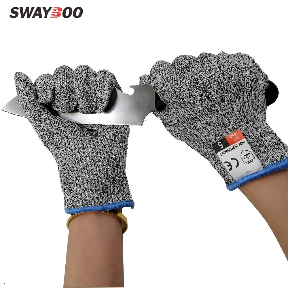 Swayboo polietilene Anti-taglio grado 5 Food-Grade cucina macellazione immersione aquilone pesca guanti antitaglio resistenti alle coltellate