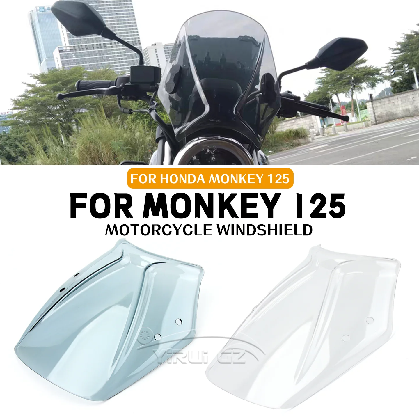 

NEW Motorcycle Accessories Fit For HONDA Monkey 125 Monkey 125 Motorcycle Windscreen Screen Wind Deflectors Adjustable Bracket