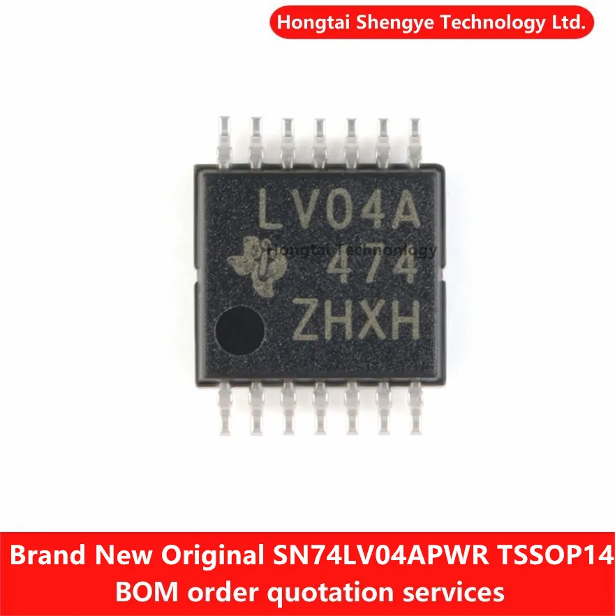 New Original Silkscreen LV04A TSSOP-14 SN74LV04APWR 6-Circuit Inverter SMT Logic Chip