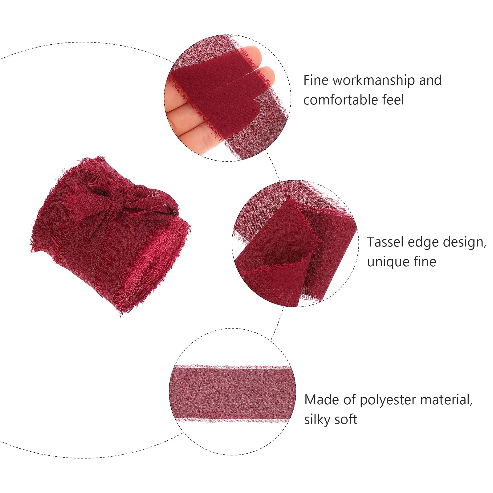

Ribbon Floral Chiffon Handmade Fabric Fringed Decoration Sheer Decorative Ribbons