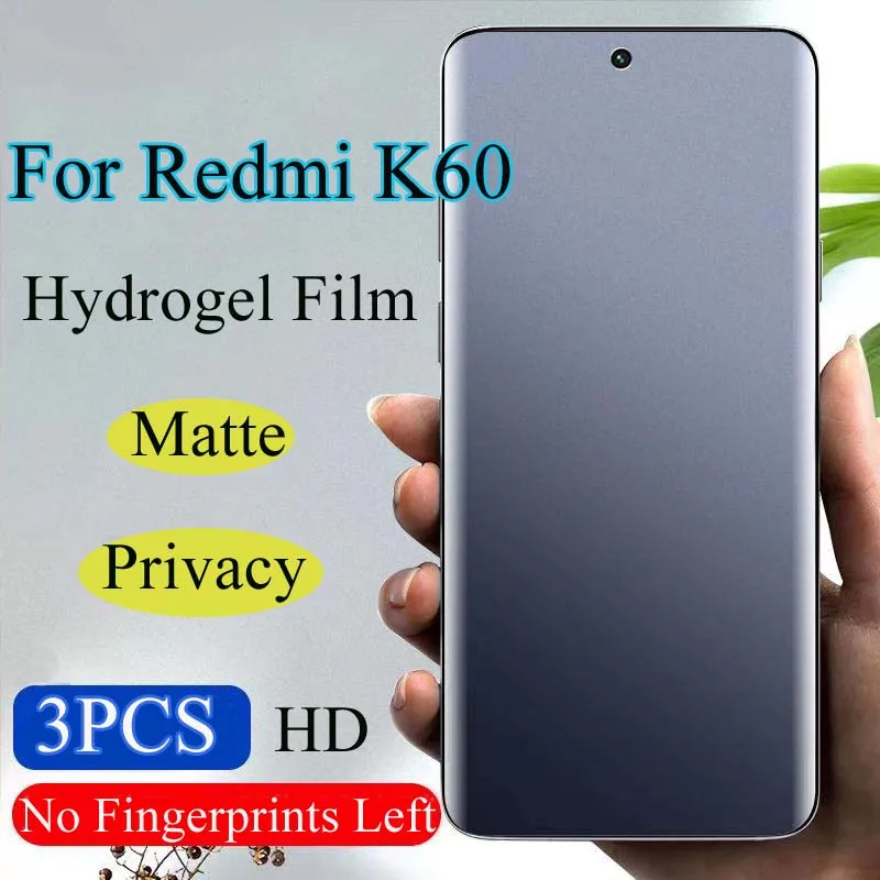 

RedmiK60Pro Matte Screen Protector For Redmi K60 Privacy Hydrogel Film RedmiK60e Soft HD Anti-Peeping Full Coverage