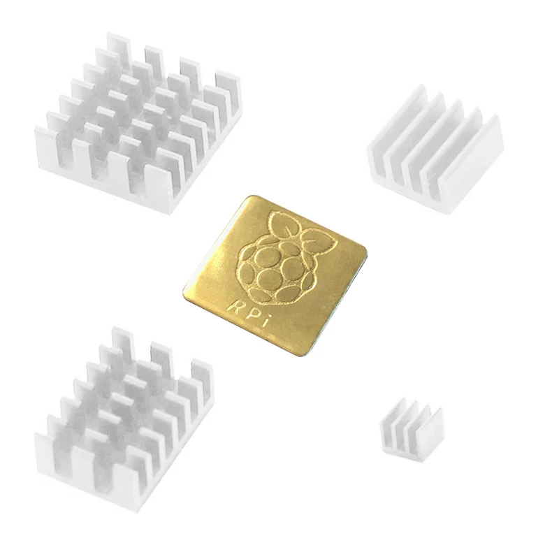 4pcs/5pcs For Raspberry Pi 2/3/4 3B+4B Heat Sink Aluminum Heatsink Silver Golden Blue Black Radiator Cooler Kit for Raspberry Pi