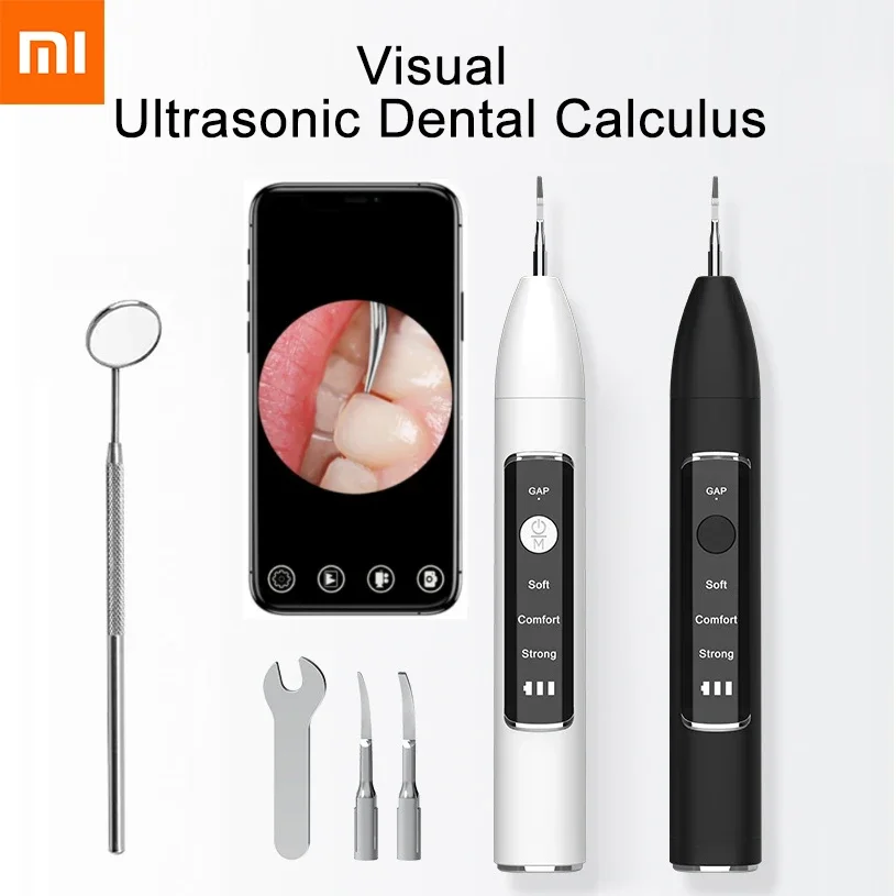 Xiaomi Visual Ultrasonic Dental Calculus Remover Teeth Plaque Scaler Stain Clean Electric Tooth Stone Removal Tartar Eliminator