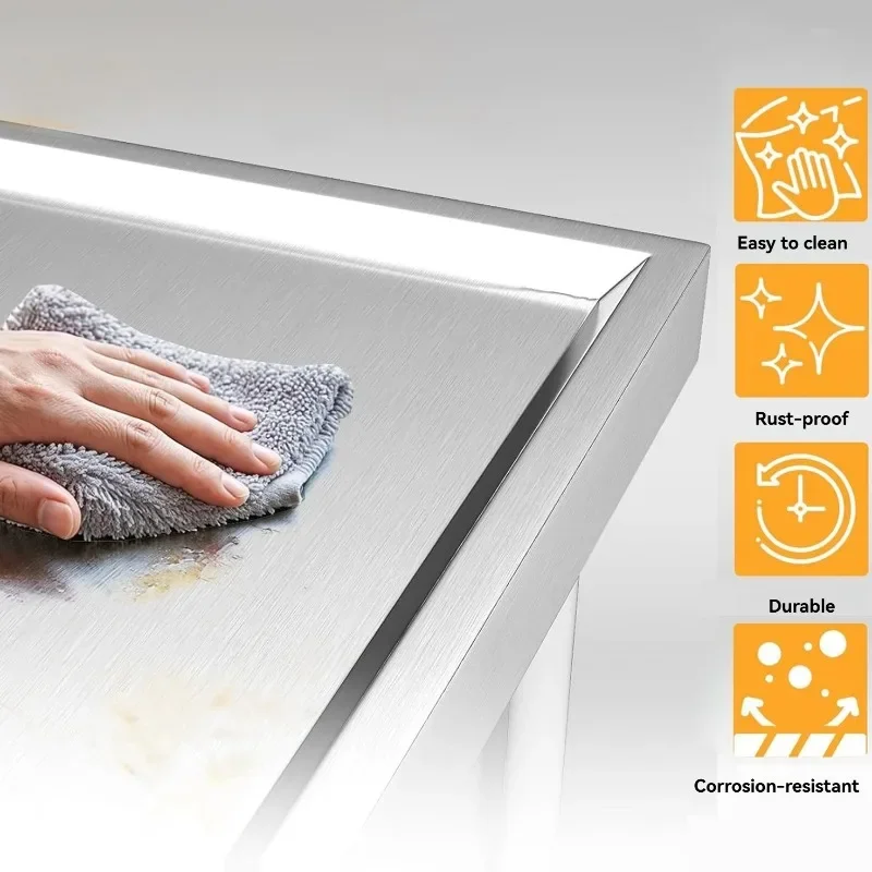 304 Stainless Steel Single Basin Vegetable Washing Sink  with A Support Frame and Storage Layer  for Kitchens and Restaurants