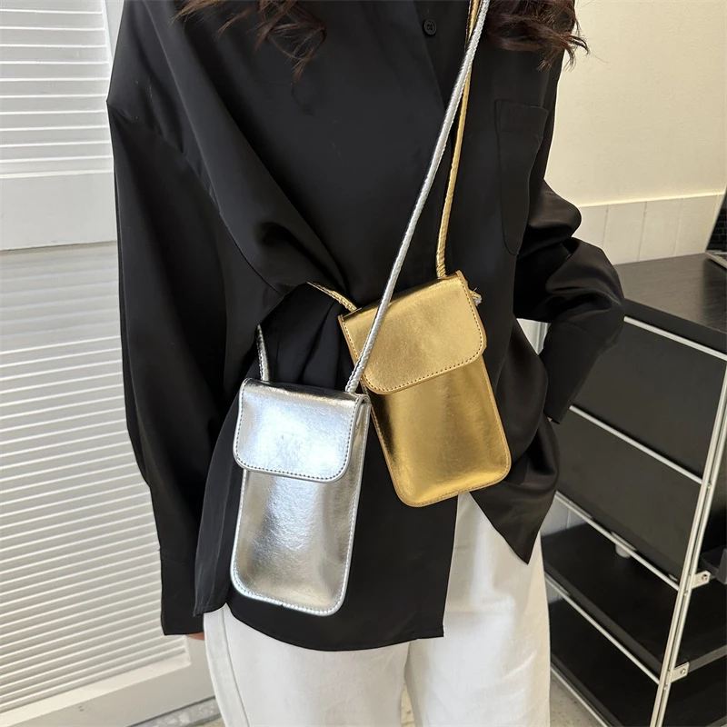 2024 Flap Crossbody Bags Women Mini PU Leather Shoulder Purses and Handbags for Girls Ladies Phone Simple Solid Designer Bag