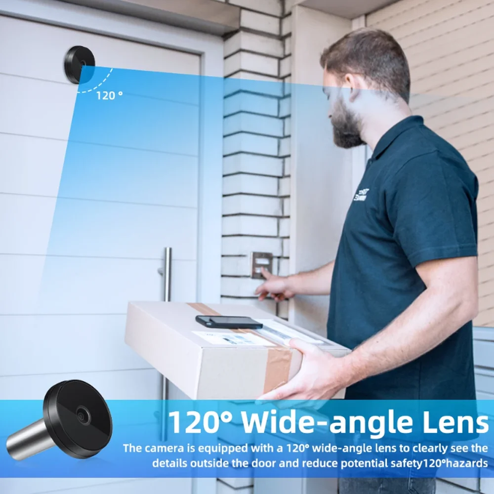 3.5 Inch LCD Peephole  100W Pixels Cat Eye Digital Door Viewer 120 Degree Viewing Angle Home Security