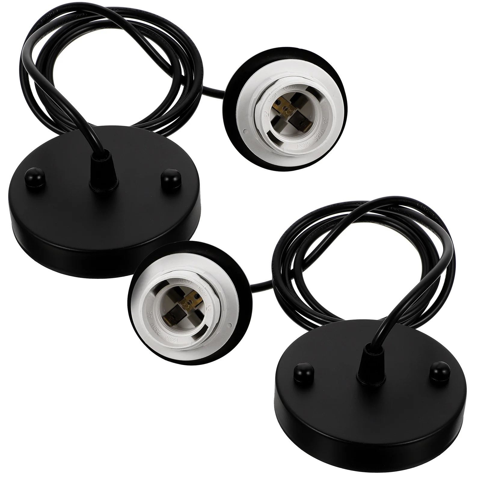 2 قطعة E27 حامل مصباح السقف مقبس معدني كابل قابل للتعديل مزرعة قلادة قاعدة مصابيح E27 حامل مصباح الموضوع