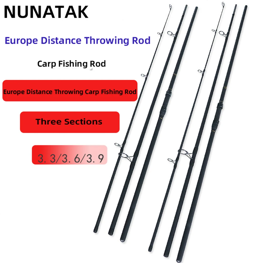 

NUNATAK Big Carp Fish Rod Spinning Rod 3.3M/3.6M/3.9M 3 Sections Rod Beach Distance Throwing 300M Rod Sea Fishing Rod Strong ROD