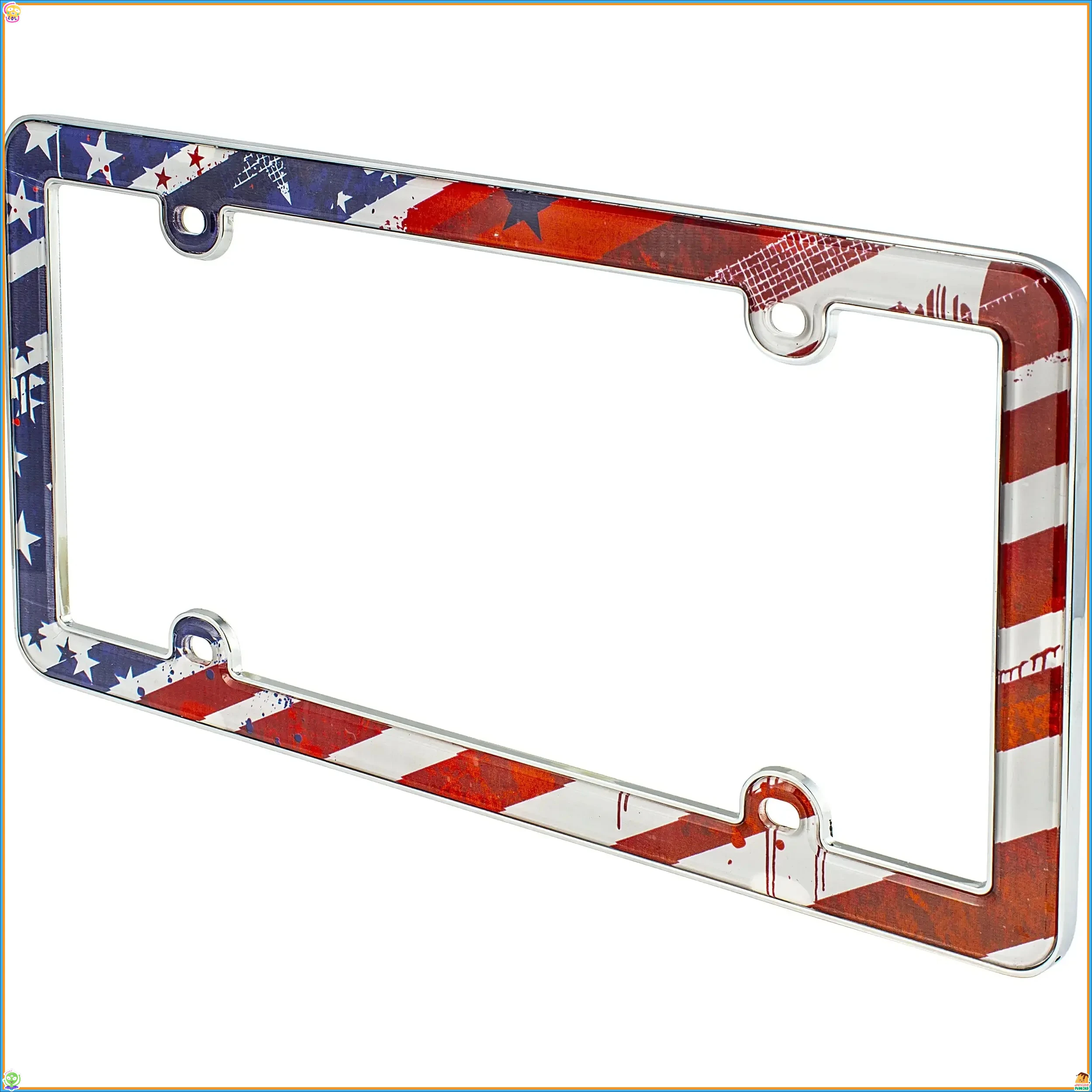 

Металлическая рамка номерного знака, стиль флага, прочная, летняя защита, стандартный размер, моющаяся.