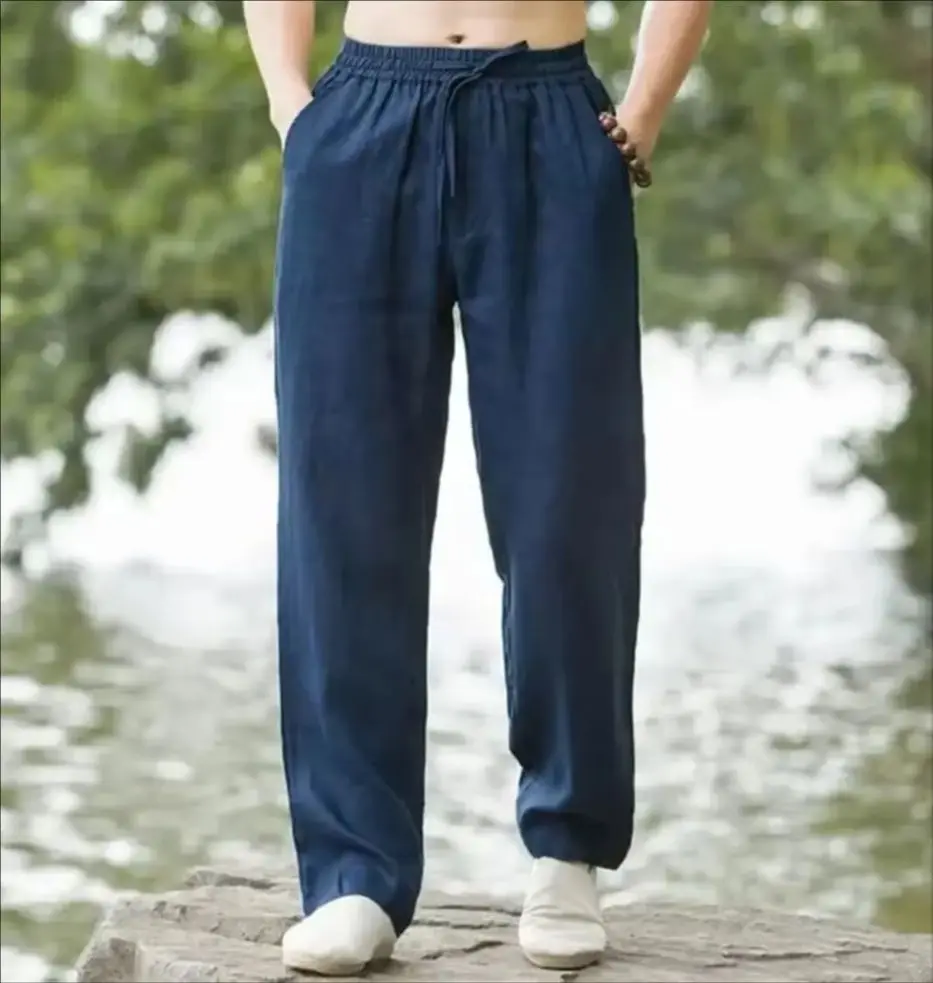 

New Men's Beach Pants Joggers Fashion Cotton Linen Sweatpants Casual Pants Hawaiian Vacation Loose Spring/Summer Long M-4XL