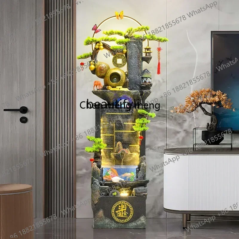 K182ZC182Rockery, flowing water, fountain circulation fish tank decoration, lucky feng shui wheel housewarming floor ornament