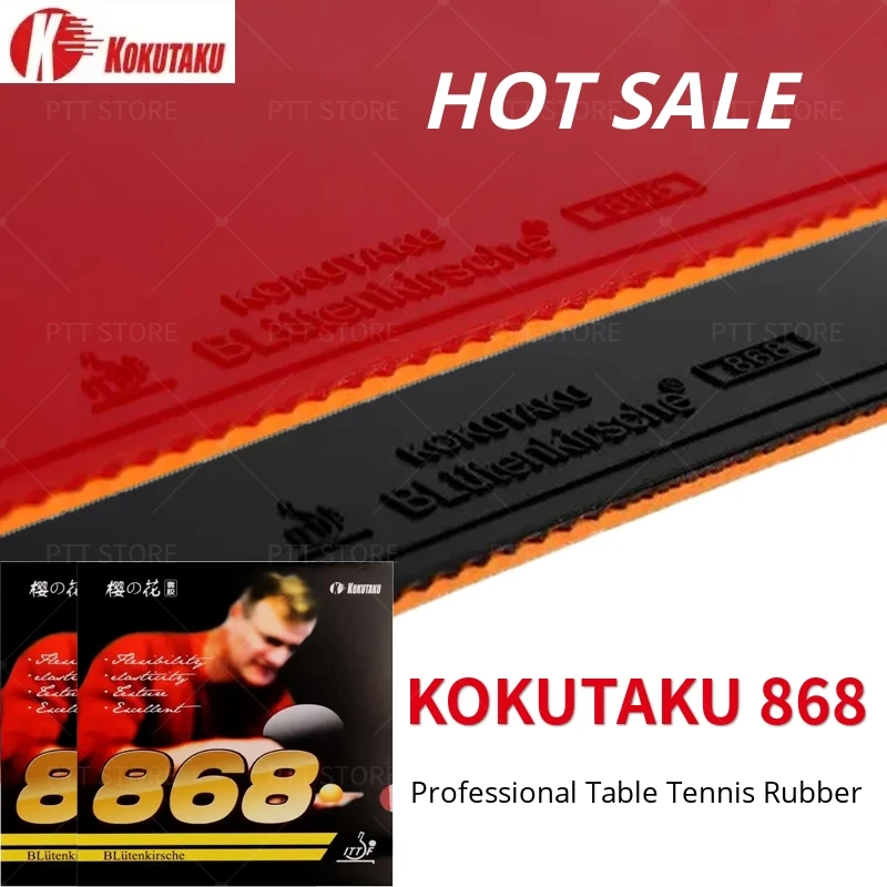 ITTF Approved KOKUTAKU 868 Table Tennis Rubber Professional Ping Pong Rubber Pips-in Original KOKUTAKU Rubbers